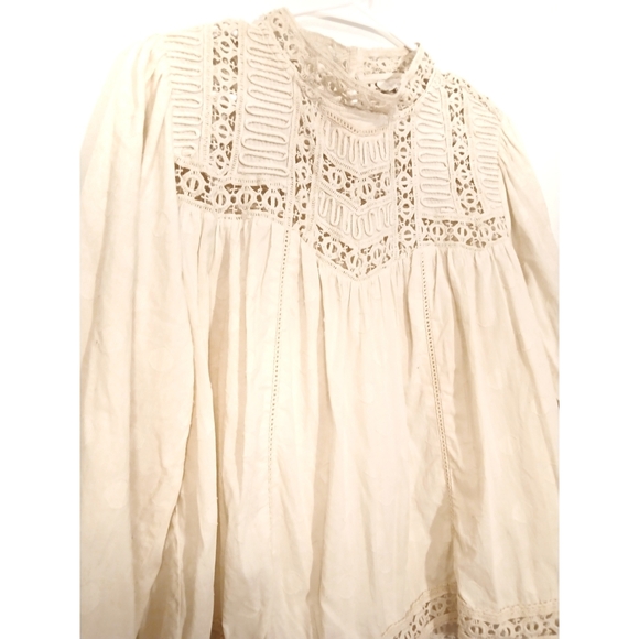 JENNIFER & GRACE Cottagecore Crochet Lace Blouse L - Picture 2 of 5